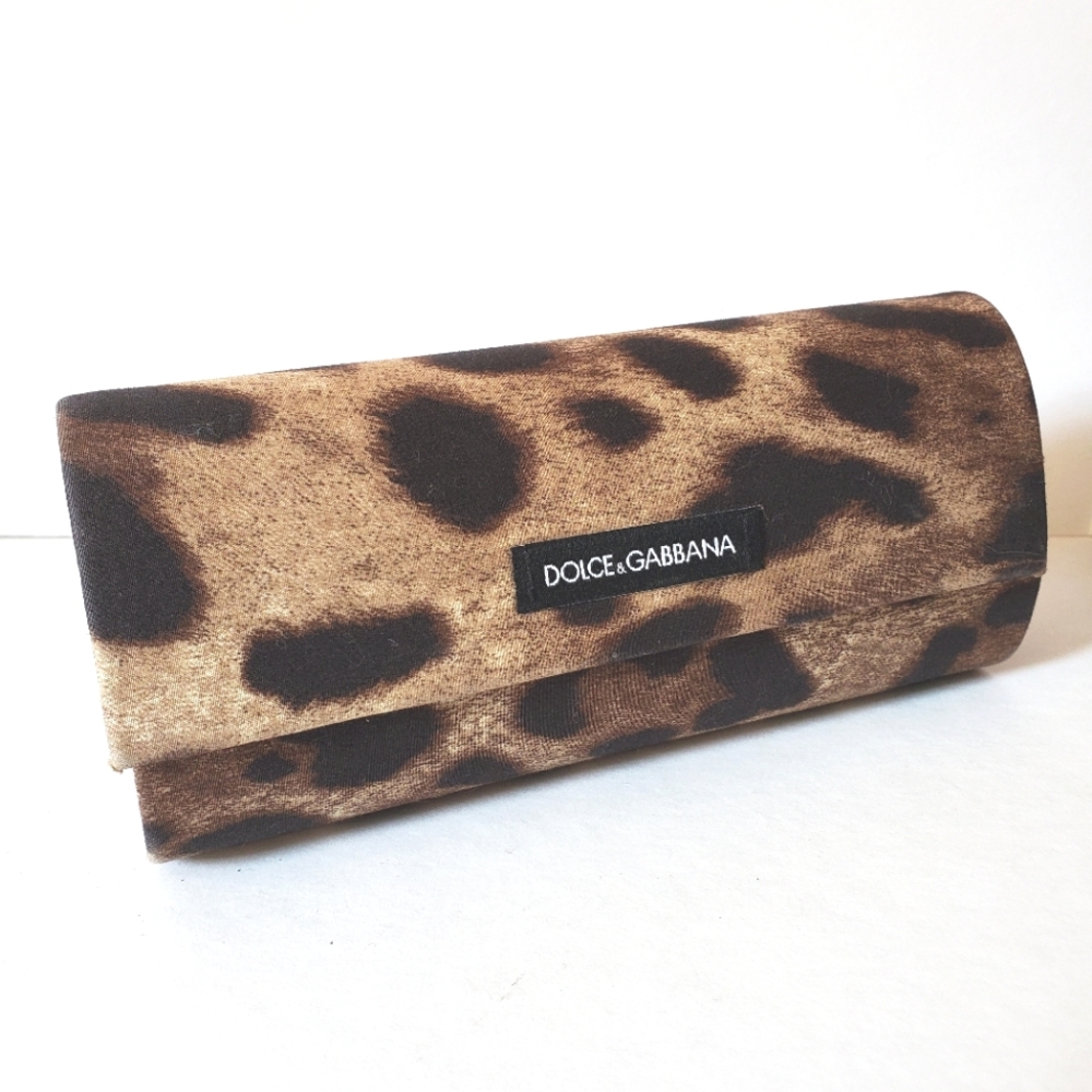 Dolce & Gabbana Brown Leopard Print Sunglasses Case